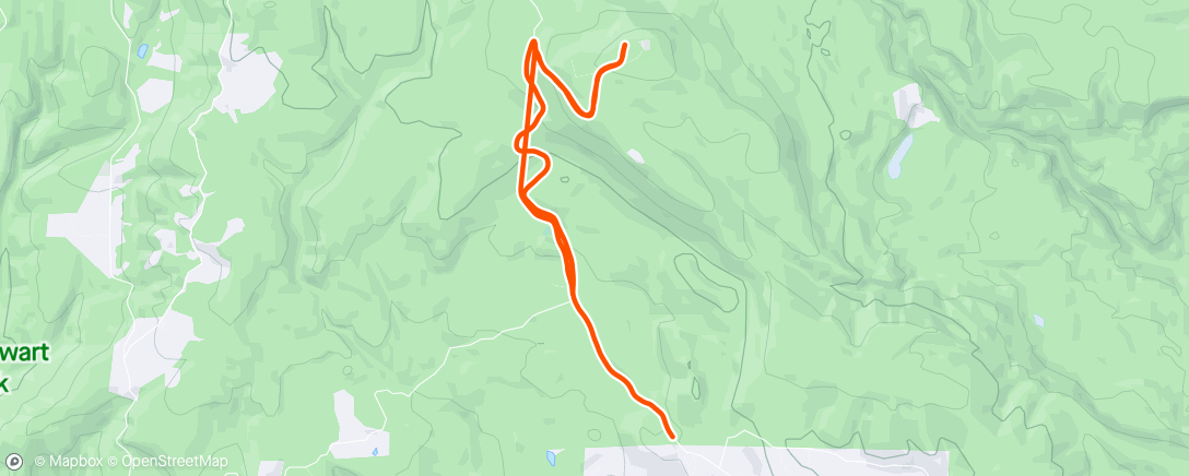 Map of the activity, Buxton lookout run