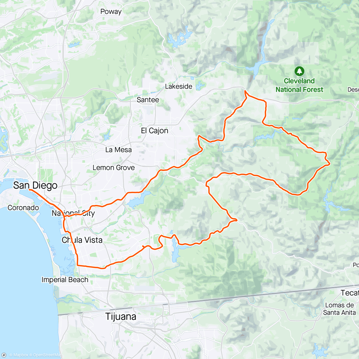 Map of the activity, San Diego Gran Fondo