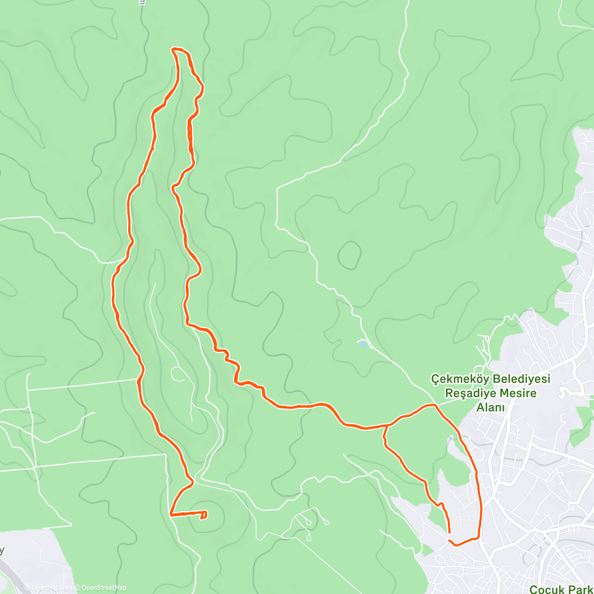 Map of the activity, Afternoon Run