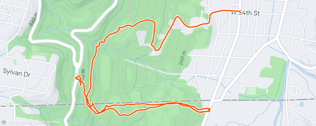 Map of the activity, Evening Trail Run