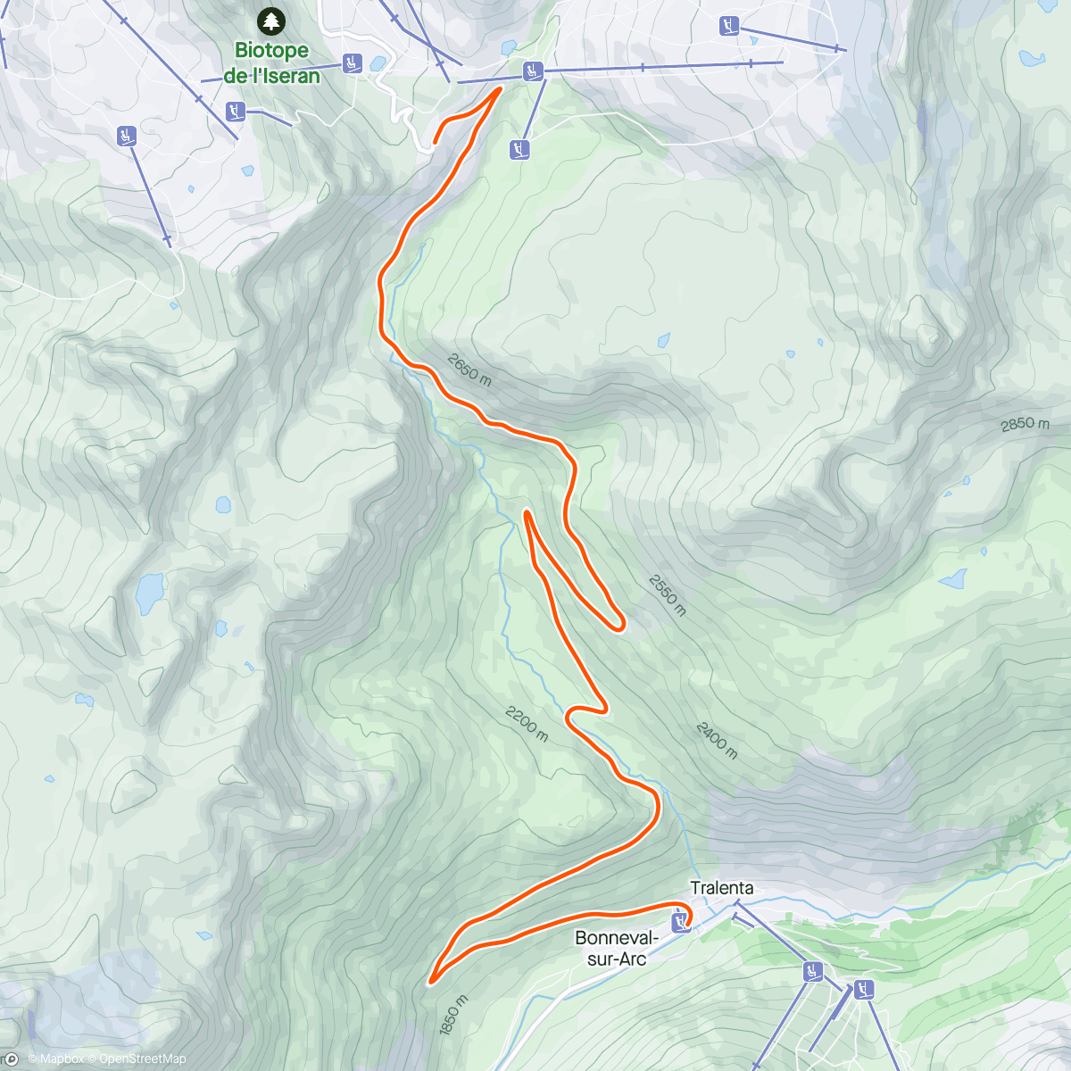 Map of the activity, ROUVY - Col de l'iseran descend