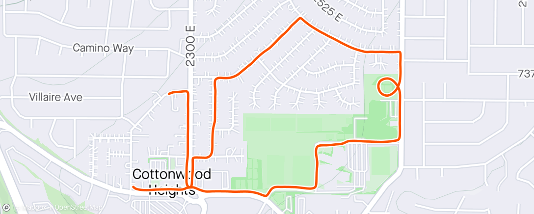 Map of the activity, Afternoon Stroller Walk