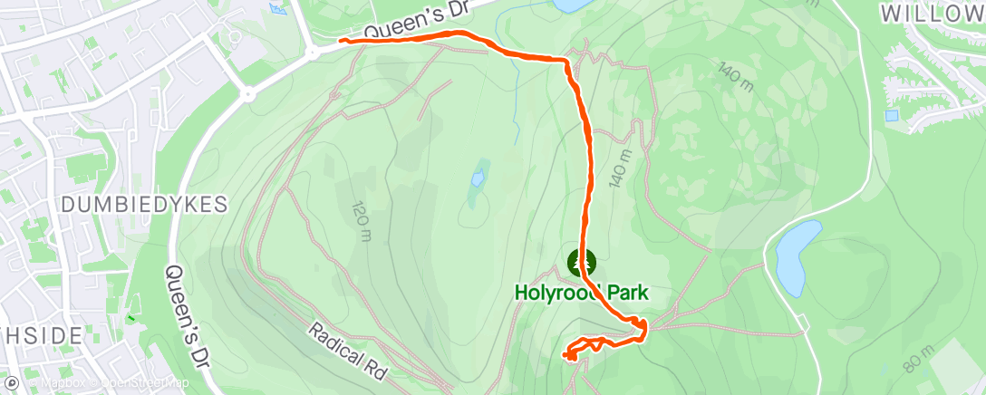 Map of the activity, Arthur's seat with very out of shape mom