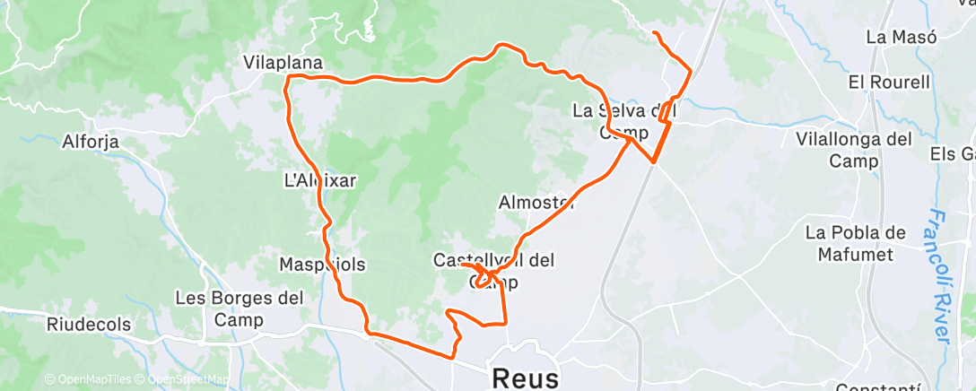 Map of the activity, Lunch Ride