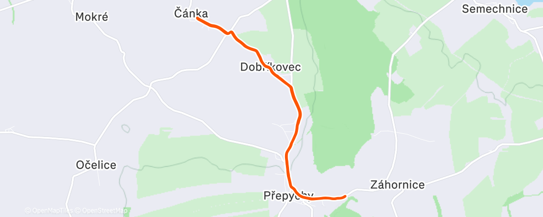 Map of the activity, 40' Svižně
