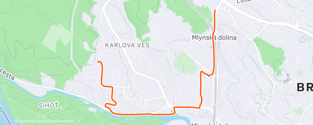 Map of the activity, Chôdzou na kávu a nákupy ☕️ 🛍️