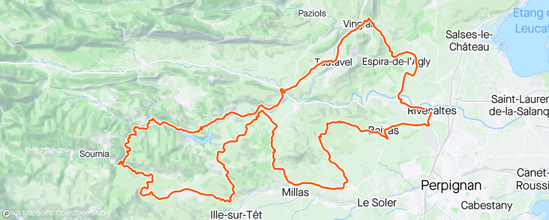 Map of the activity, Cyclosportive 66 degrés Sud