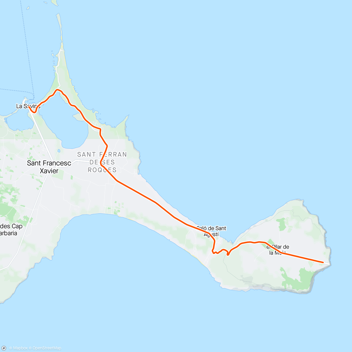 Map of the activity, Formentera Half