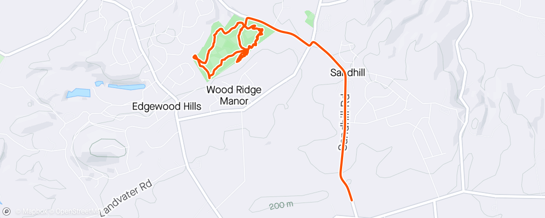 Map of the activity, Afternoon Disc Golf w/ Collin and Oh Shit, forgot to turn off the damn Strava session.