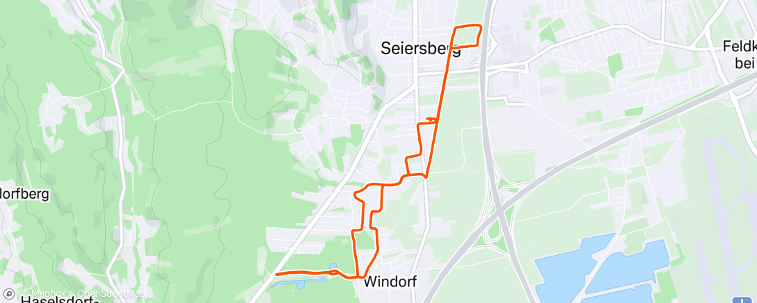 Map of the activity, Evening Run