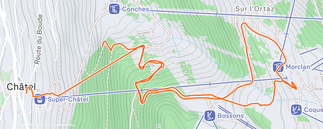 Map of the activity, Lunch Walk