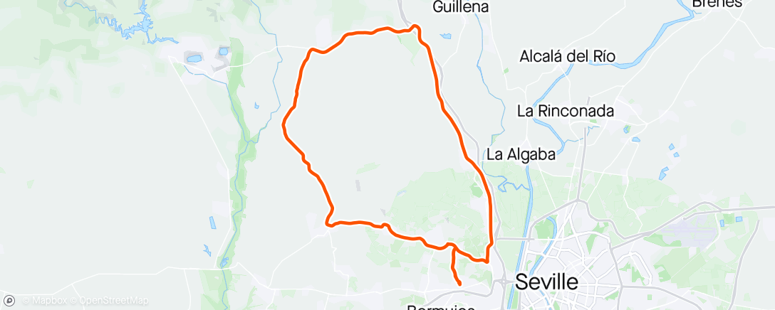 Map of the activity, Olivares - Gerena - Esparragal - Castilleja de Guzmán