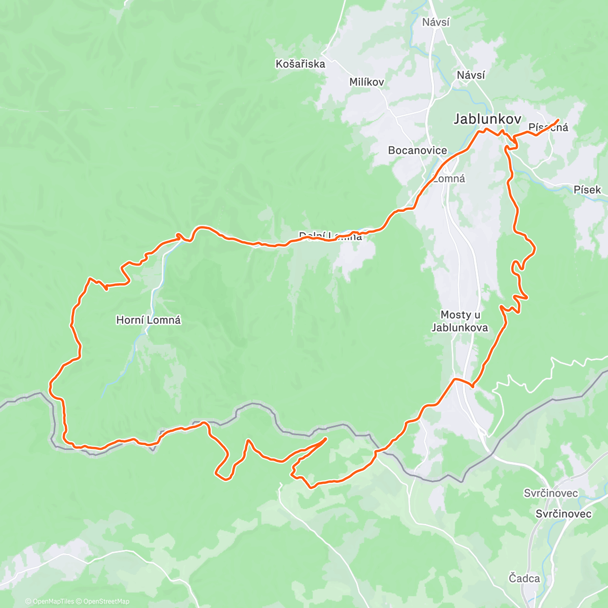 Map of the activity, Morning Mountain Bike Ride