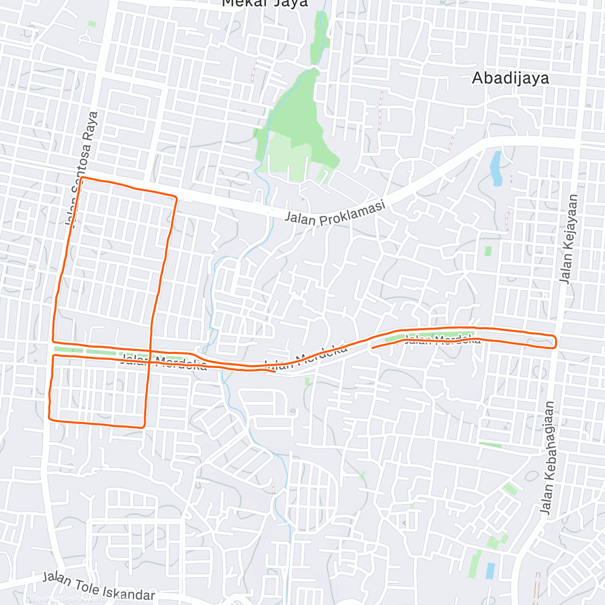 Map of the activity, Morning Run