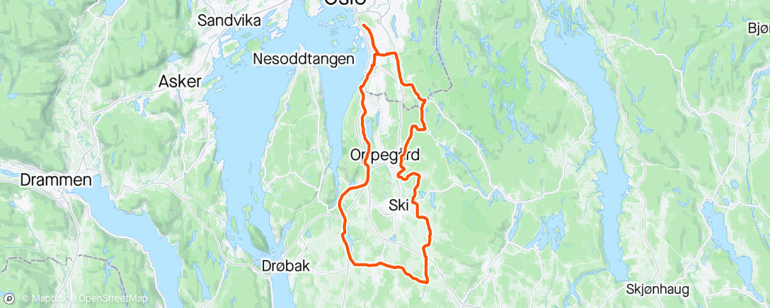 Map of the activity, Ås - Kroer - Kråkstad - Siggerud med Chris☀️💕