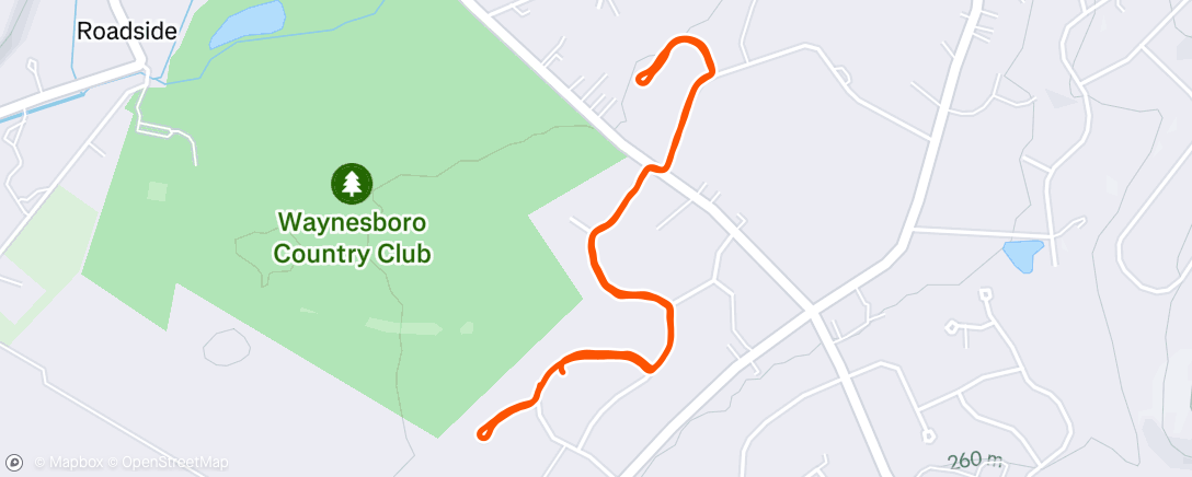 Map of the activity, Evening Run