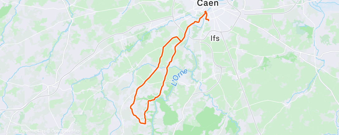 Map of the activity, Sortie vélo le midi