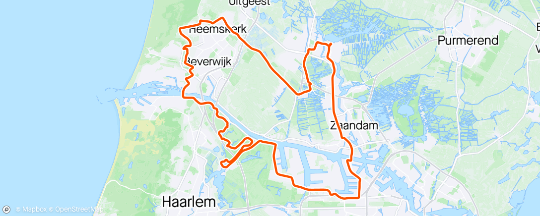 Map of the activity, Woensdag Namiddagrit, rondje Spaarndam