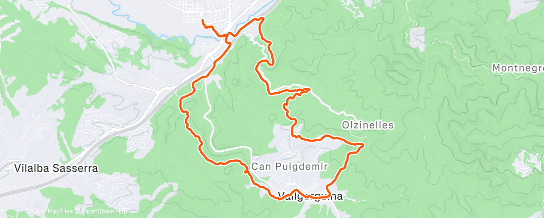 Map of the activity, Afternoon Mountain Bike Ride