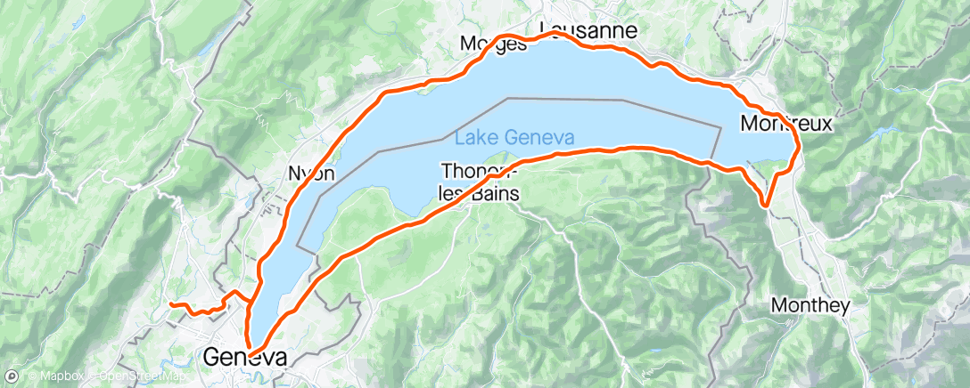 Map of the activity, Sortie Route Tour du Léman avec Heidi, Micol et Valentin