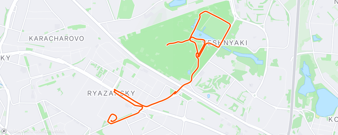 Map of the activity, Evening Ride