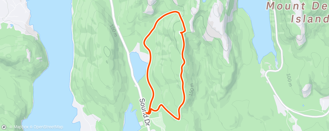 Map of the activity, Cedar Swamp Mountain with Tess