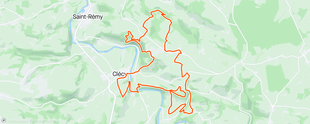 Mapa de la actividad, 2h45 R/C - Suisse Normande ⛰️🏃🏻
Travail spé D- dynamique 📉 💨
cool en  bosse & plat 🆒✌🏻