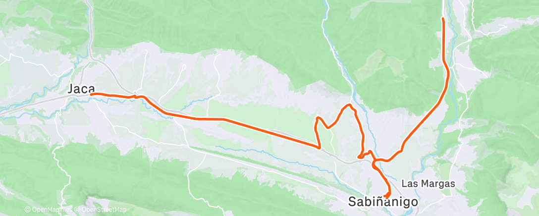 Map of the activity, Bicicleta a la hora del almuerzo