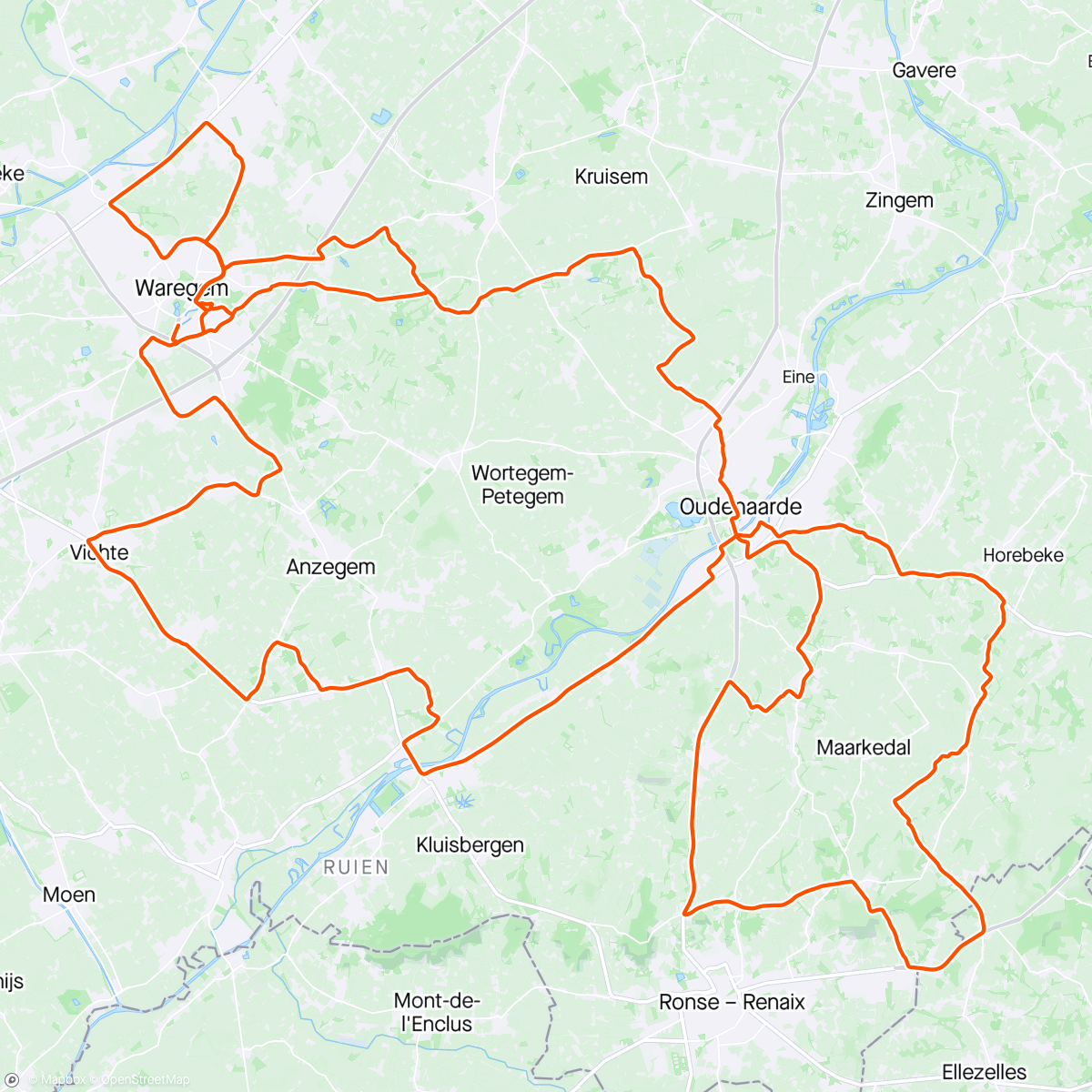Map of the activity, Dwars door Vlaanderen
