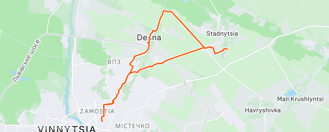 Map of the activity, Morning Ride