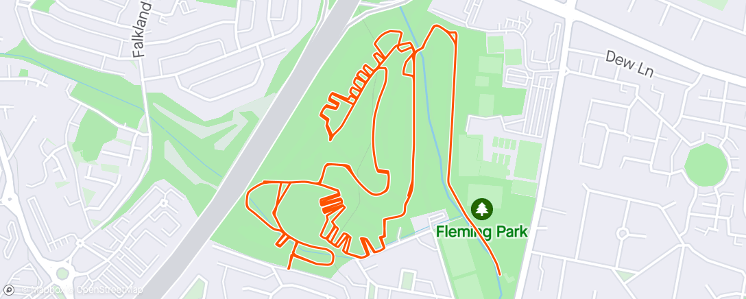 Map of the activity, First RR10 of the season, chatty run with Aimee with a sprint finish 2 metres ahead. The only time I ever expect to beat Aimee on a run 🏃‍♂️ 😃
