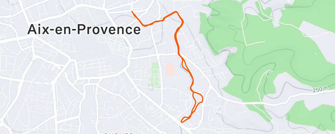 Map of the activity, Morning Run