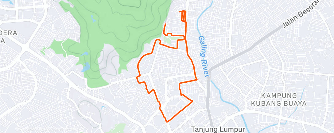 Map of the activity, Evening Run