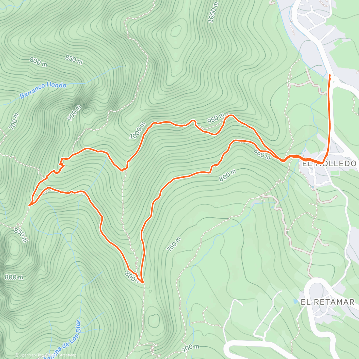 Карта физической активности (Little chill post run hike)