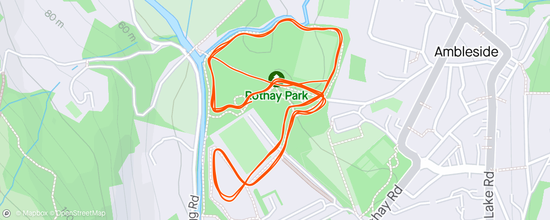 Map of the activity, Rothay Park, Parkrun