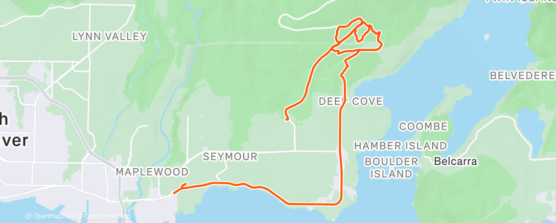 Map of the activity, Lunch Mountain Bike Ride