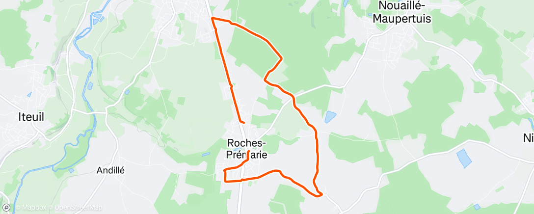 Map of the activity, Course à pied le matin