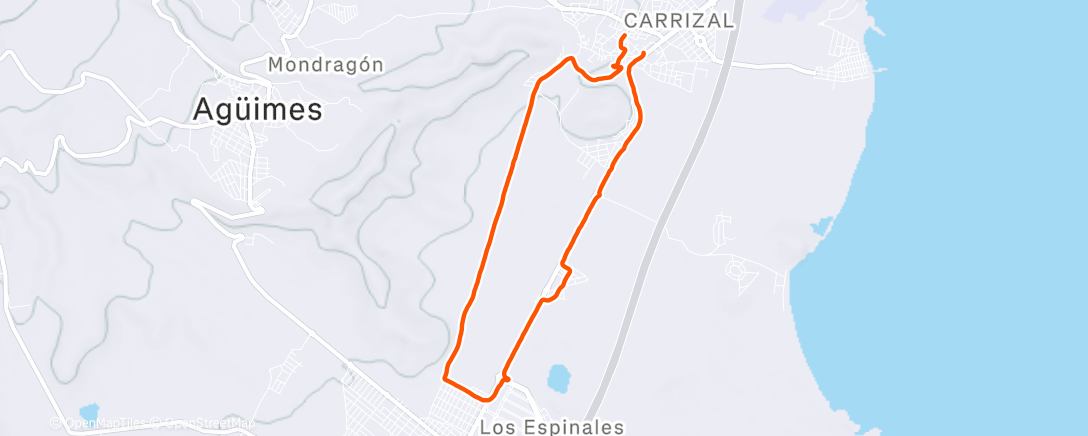 Map of the activity, Carrera de tarde