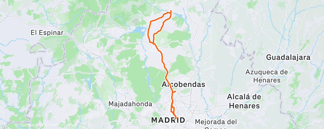 Map of the activity, Bicicleta a la hora del almuerzo