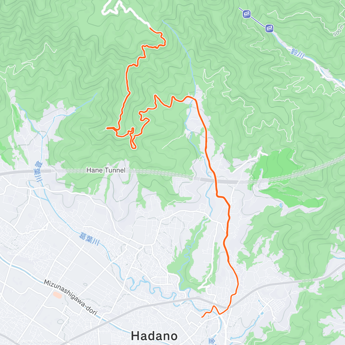 Map of the activity, ヤビツ峠タイムアタック