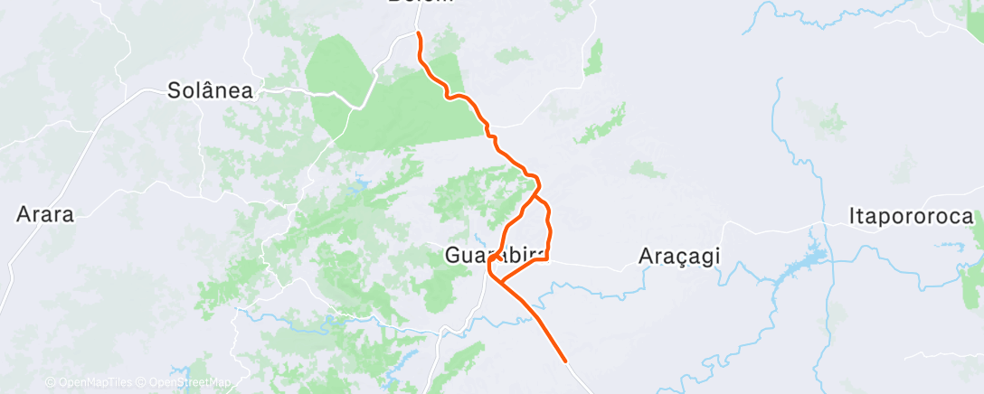 Map of the activity, Pedal Matinal