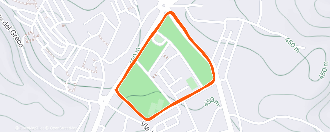 Map of the activity, Corsa pomeridiana