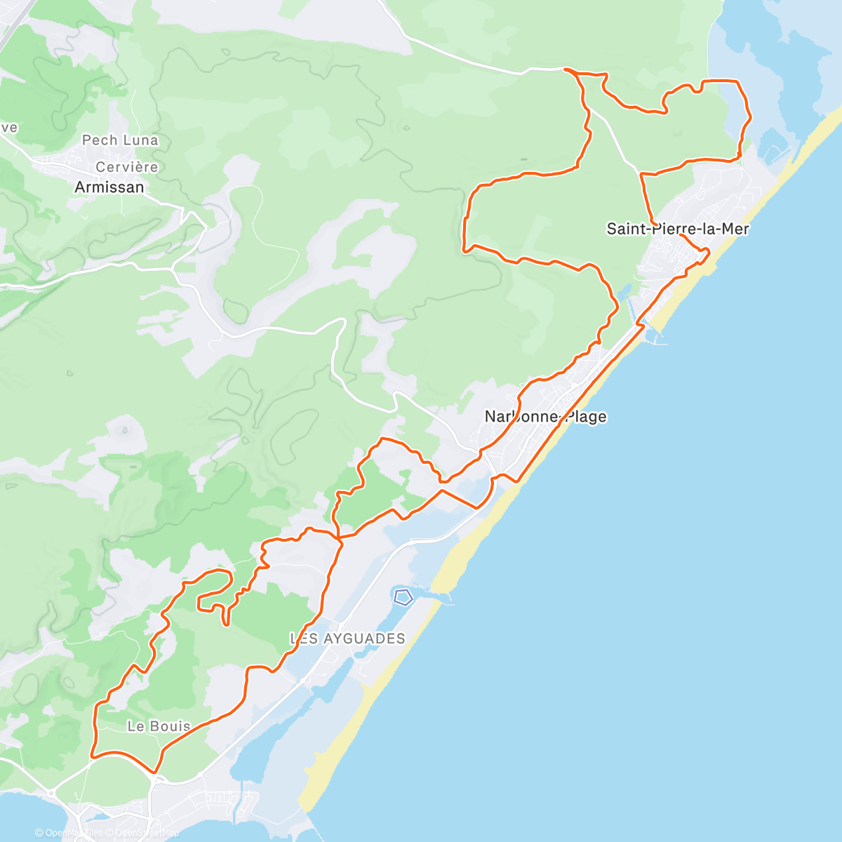 Map of the activity, Sortie VTT le matin