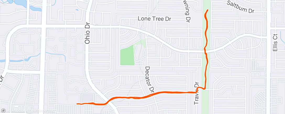 Map of the activity, Evening Run