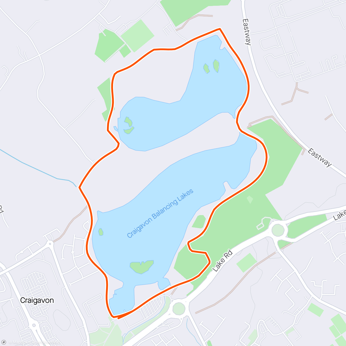 Map of the activity, citypark parkrun