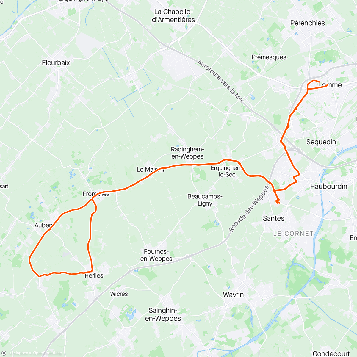 Mapa da atividade, Specialized Lunch Ride
