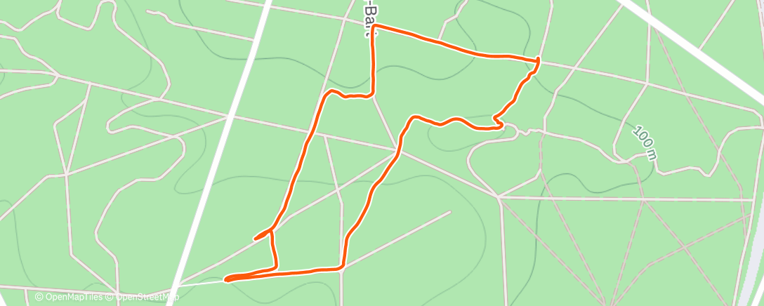 Map of the activity, Course à pied le midi