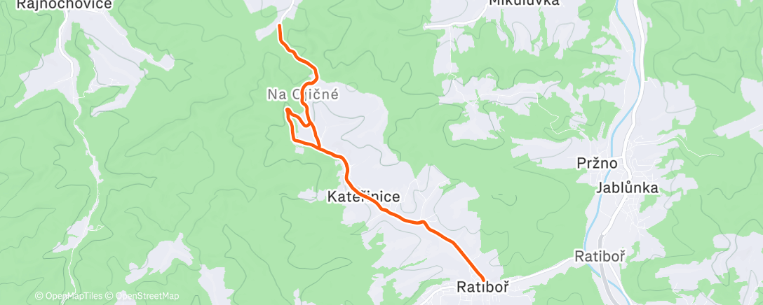 Map of the activity, Morning Roller Ski