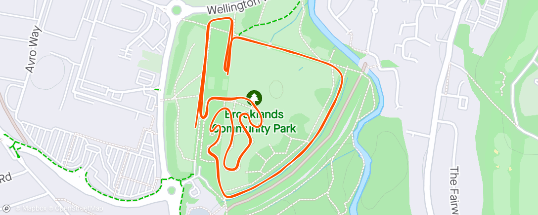 Map of the activity, Brooklands parkrun 5km