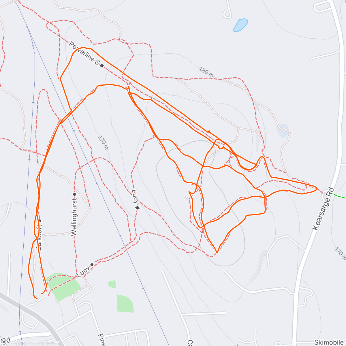 Map of the activity, Lunch Nordic Ski